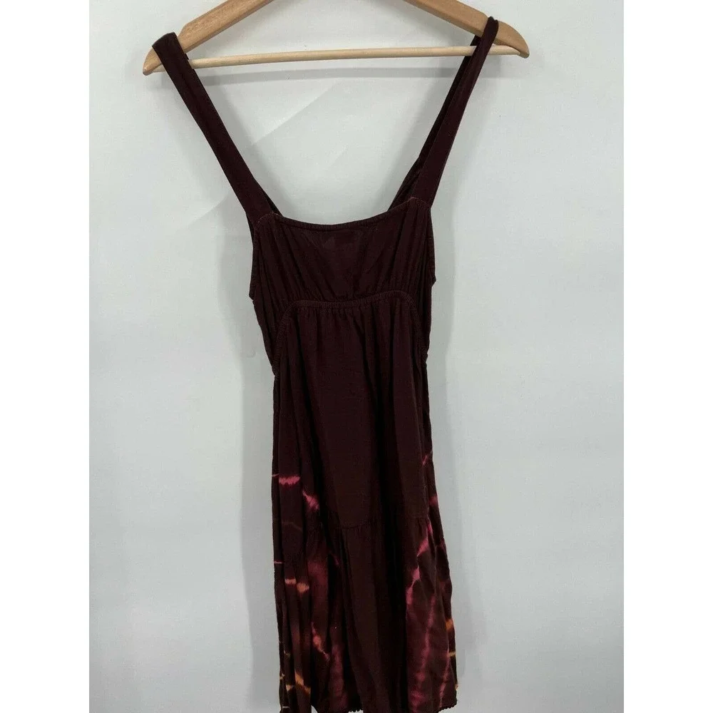 Steve Madden Surplice Swing Flowy Tie-Dye Dress Cover Up Brown Size Medium M